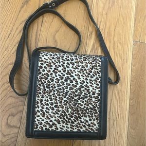 Leather and pony hair cross body